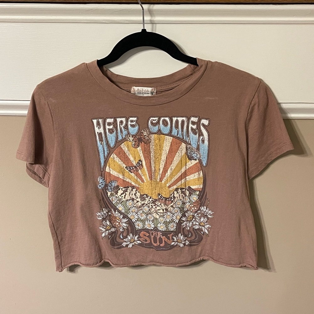 Altar'd State Brown Graphic Tee - Here Comes the Sun